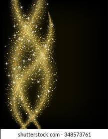 Abstract Gold Dust Glitter Star Wave Stock Illustration