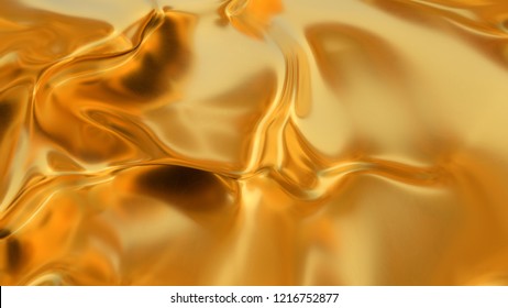abstract gold liquid. Golden wave background. Gold background. Gold texture. Lava, nougat, caramel, amber, honey, oil. 3d render