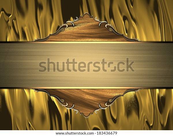 Abstract Golden Background Golden Nameplate Design Stock Illustration