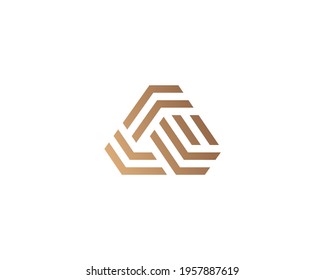 Abstract golden gradient letter A logo design template icon sign. Creative foundation construction triangle wickerwork geometric shape emblem mark logotype. - Powered by Shutterstock