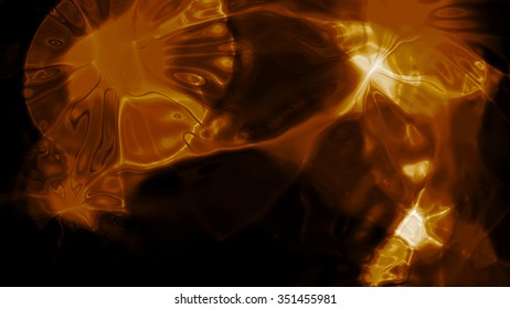 Abstract golden plasma light forms on a black background.