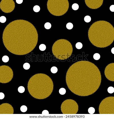 Abstract  golden polka dot pattern on black.