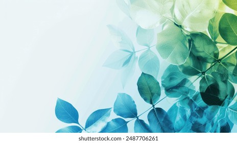 Abstract gradient art background in blue and green tones