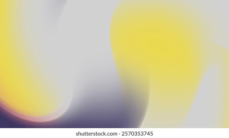 Abstract gradient background with fluid yellow, gray, and purple shapes. Perfect for presentations, websites, or digital designs. Offers a modern and dynamic feel. Ideal for backgrounds and textures.