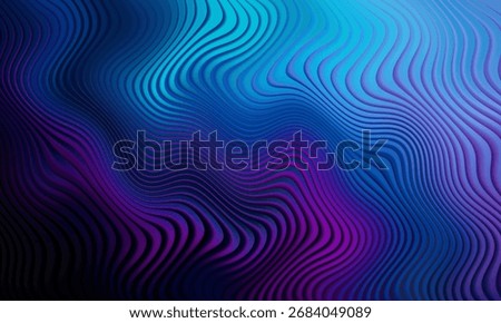 Abstract gradient background with wavy lines in shades of blue and purple for graphic design