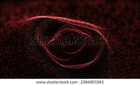 Abstract gradient circle hologram dynamic circle of particles. Digital technology background and science circle 