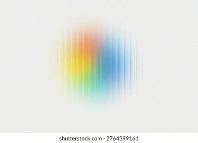 Abstract gradient circle with vertical stripes and subtle grain texture on white background
