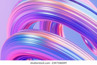 Abstract gradient curve background, 3d rendering. Digital drawing.