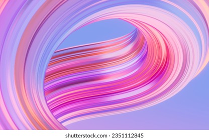 Abstract gradient curve background, 3d rendering. Digital drawing.
