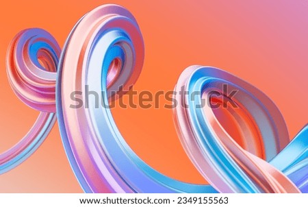 Abstract gradient curve background, 3d rendering. Digital drawing.