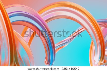 Abstract gradient curve background, 3d rendering. Digital drawing.