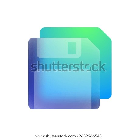 Abstract Gradient Floppy Disk Icons: Digital Data Storage Concept Illustration