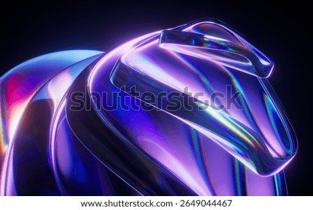 Abstract gradient glass geometry background, 3d rendering. 3D illustration.