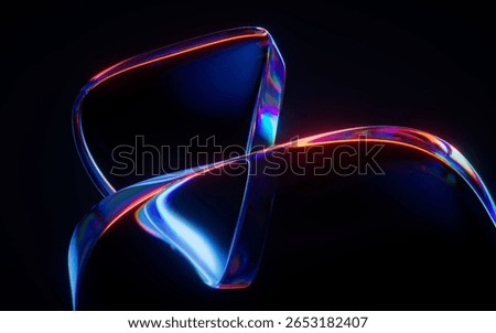 Abstract gradient glass geometry background, 3d rendering. 3D illustration.