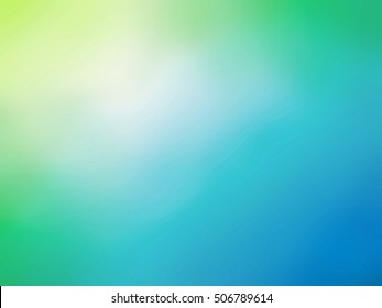 Abstract Gradient Green Blue Yellow Colored Blurred Background.