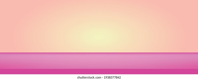 Abstract Gradient Light Pink Background With Pink Table Design, Studio, Room, Web Template.