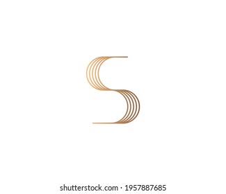 Abstract gradient linear monogram letter S logo icon design modern minimal style illustration. Premium alphabet line emblem sign symbol mark logotype