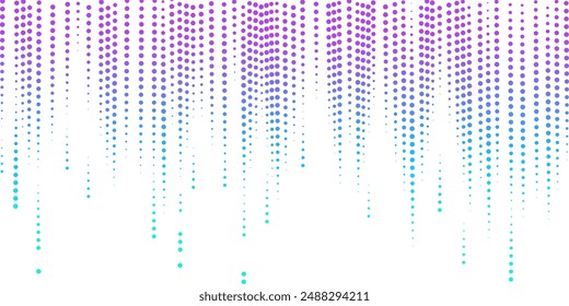 Abstract gradient pattern of vertical dotted lines in purple, blue, and teal, creating a cascading effect from top to bottom