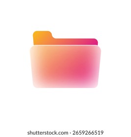 Abstract Gradient Pink Orange Folder Icon: Modern Digital Data Storage Symbol