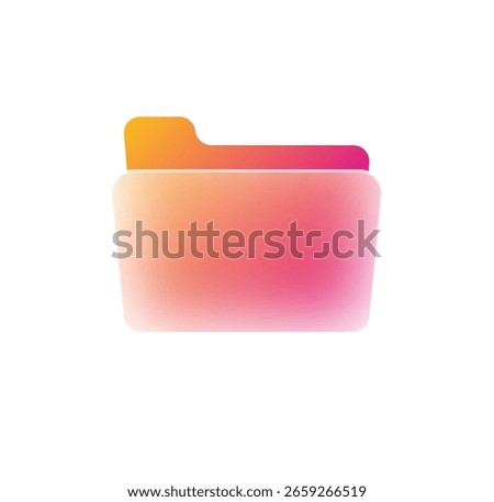 Abstract Gradient Pink Orange Folder Icon: Modern Digital Data Storage Symbol