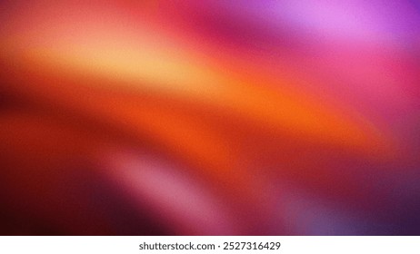 An abstract gradient with smooth transitions of warm orange, red, and purple hues, enhanced by a grainy texture. Perfect for modern backgrounds, banners, and wallpapers