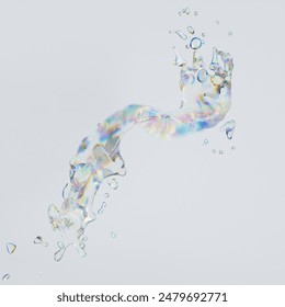 Abstract gradient wave chromatic dispersion spectral effect. 3d rendering