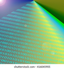 Abstract  gradients cooloring background and lens flare effect binary numbers one   zero
