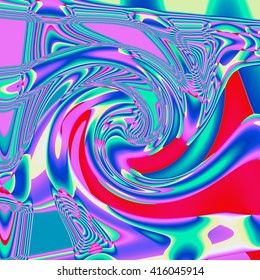 Abstract  gradients cooloring background and with visual mosaic fractal trace   twirl  effect