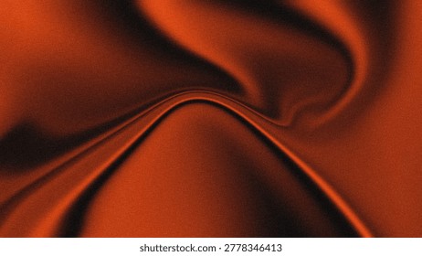 Abstract Grainy Gradient Background with Burnt Orange and Black Silk Waves