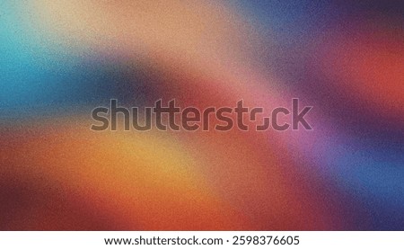 Abstract grainy gradient background with smooth transitions between blue, orange, and purple colors, creating a visually appealing backdrop