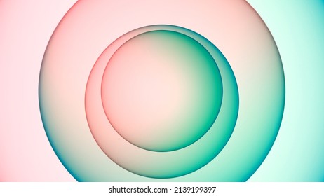 Abstract Graphic Gradient Circle Pastel Loop Background In Blue And Orange. Concept 3D Animation For Teaser Trailer Product Sales Showcase Ad Templates With Minimalist Elegant Announcement Copy Space