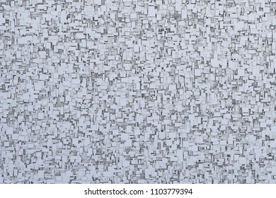 Abstract Gray Or Black And White 3d Geometric Irregular And Randomly Placed Small Cube Or Box Shape Tiles Background Or Pattern Or Sci-fi Texture Design.