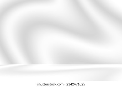 Abstract Gray Gradient Spotlight Curve Line Room Texture Background. 
Studio Backdrop Wallpaper Light Radius Wall White And Empty Space.