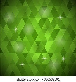 Abstract Green Background. Green Geometric Retro Mosaic Pattern