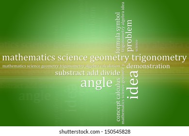 Abstract green background mathematics theme