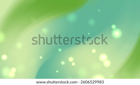 Abstract Green and Blue Gradient Background with Glowing Light Orbs