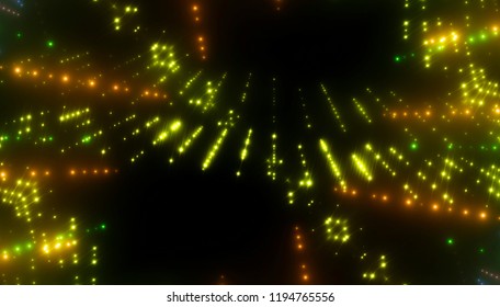 Abstract green creative lights background. illustration digital.