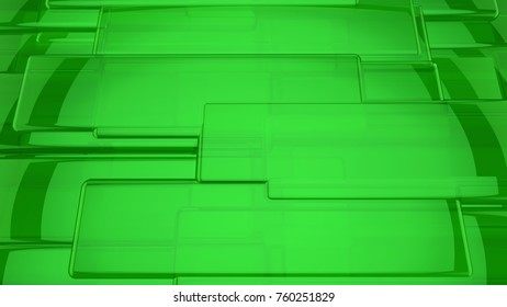 Abstract green highlights, 3D computer rendering a brilliant generation of glass surface