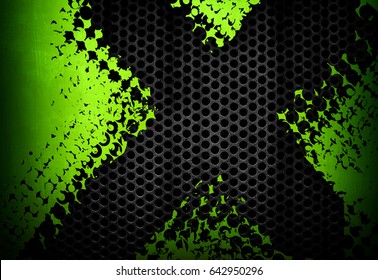 abstraktes grünes Metall mit x Design-Hintergrund