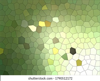 Abstract green stained glass background with a bright light source