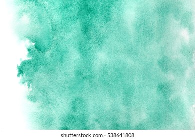 Abstract Green Watercolor Background With Isolated Edge 