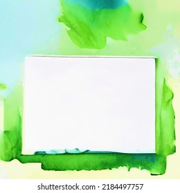 Abstract Green Watercolor Mockup Frame