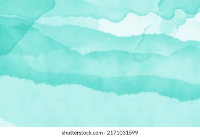 Abstract green watercolor on grain paper. Watercolor brush stoke design. Background for invite card, baby shower, weddings. Green painting for summer.