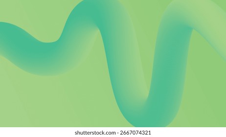 Abstract green Waves: Flowing Gradient Background, Smooth green Curves: Modern Art Design, Fluid green Shapes: Dynamic Background Texture