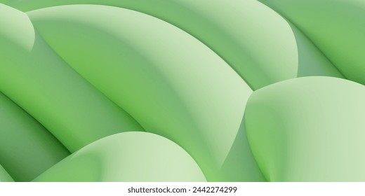 Abstract green wavy surface illustration displaying smooth curves and soft lighting 3d render illustration. 3D Illustration - Powered by Shutterstock