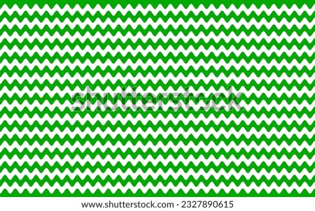 Abstract green and white wave pattern background. Abstract horizontal zig zag texture. Distorted chevron. Classic pattern. Retro and vintage design.
