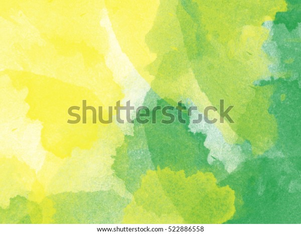 Abstract Green Yellow Watercolor Background Paper Stock