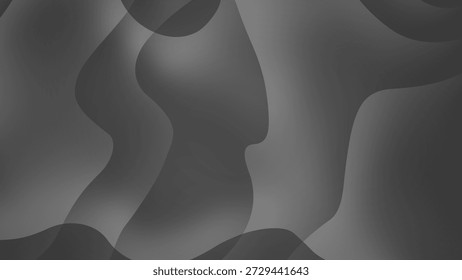 Abstract grey flowing forms in digital art. Suitable for backgrounds, print designs, and digital artworks related to technology or creativity.