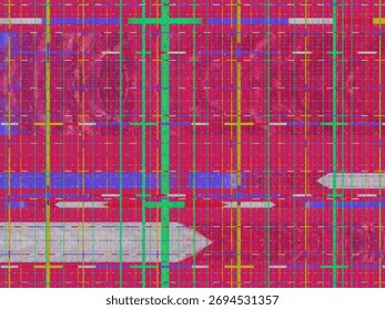 Abstract grid pattern with vibrant colors.