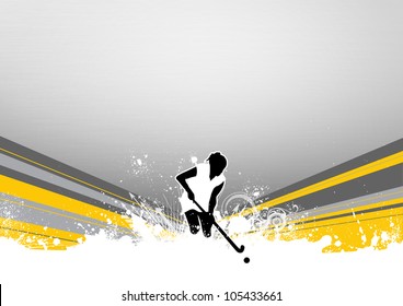 Abstract Grunge Field Hockey Sport Background With Space